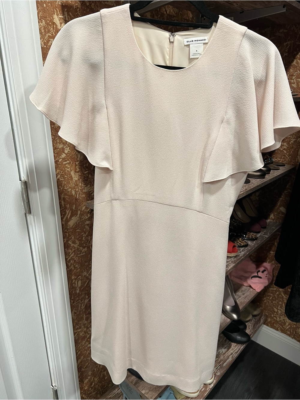 Club Monaco Blush Flutter Sleeve Mini Dress